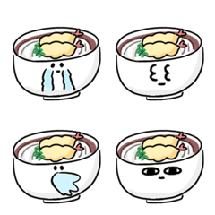 [LINE絵文字] シンプル 天ぷらうどん 日常会話の画像