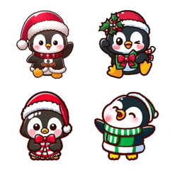 [LINE絵文字] クリスマス - 可愛いペンギンの画像