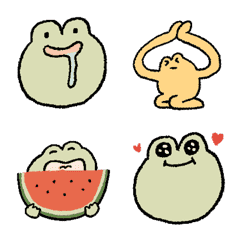 [LINE絵文字] Happy Frog Animated Emoji 1 - newの画像