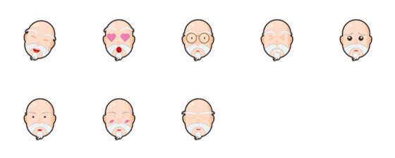 [LINE絵文字]Bald dad's emojiの画像一覧