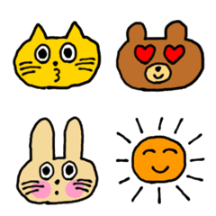 [LINE絵文字] ねことくまとうさぎの絵文字の画像