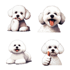 [LINE絵文字] ドット絵 ビジョン フリーゼ 白 絵文字の画像