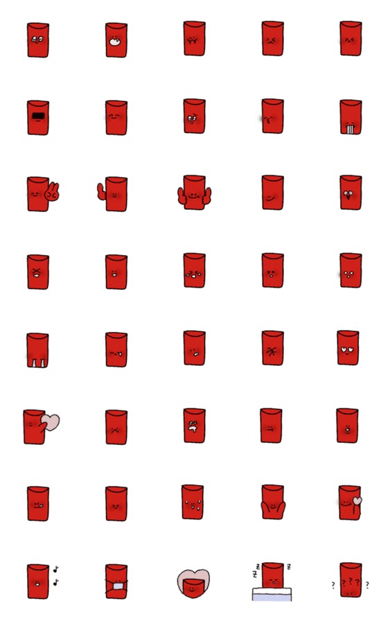 [LINE絵文字]shy red envelope Emojiの画像一覧