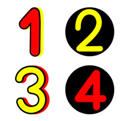 [LINE絵文字] Numbers emoji yellow redの画像