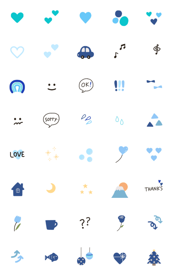 [LINE絵文字]ブルー らばーずの画像一覧