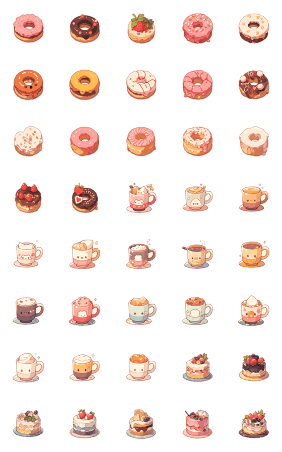 [LINE絵文字]The desserts of smilesの画像一覧