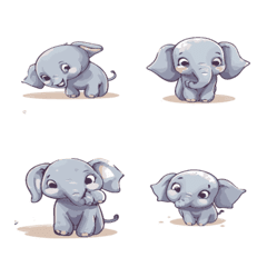 [LINE絵文字] Cute elephant stickersの画像