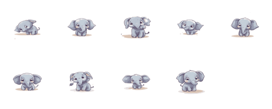 [LINE絵文字]Cute elephant stickersの画像一覧