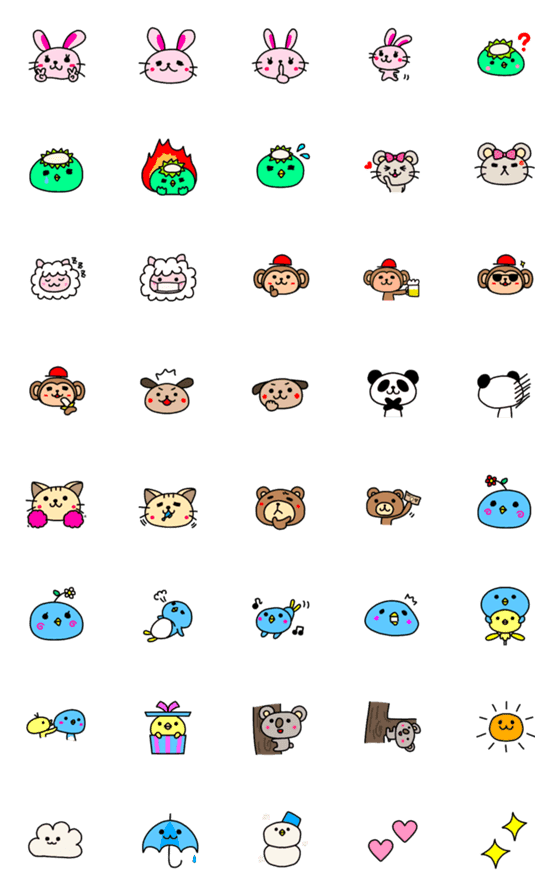 [LINE絵文字]Chimichimi Zoo Emojiの画像一覧