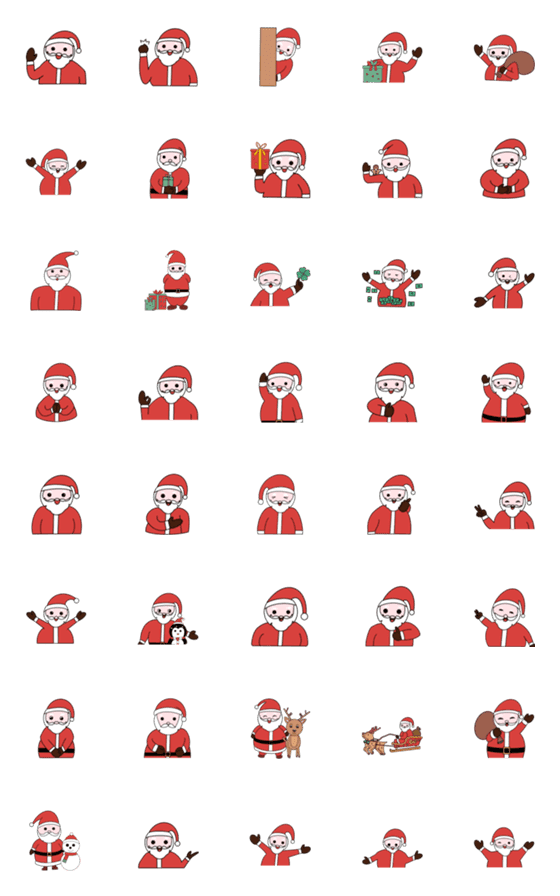 [LINE絵文字]Emoji Santa Clausの画像一覧