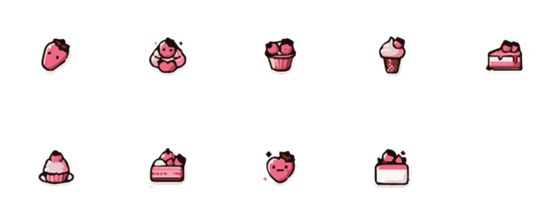 [LINE絵文字]Strawberry stickerの画像一覧