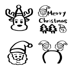 [LINE絵文字] black line christmas stickersの画像