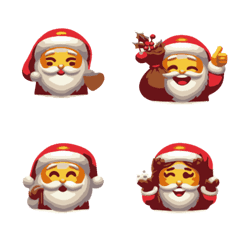 [LINE絵文字] Cute Santa Claus emoticon stickersの画像