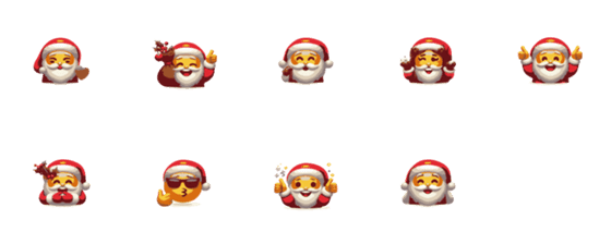 [LINE絵文字]Cute Santa Claus emoticon stickersの画像一覧