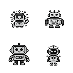 [LINE絵文字] AI robot No.1 expression stickersの画像