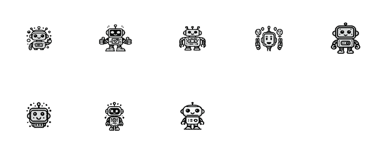 [LINE絵文字]AI robot No.1 expression stickersの画像一覧