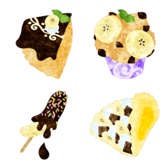 [LINE絵文字] Banana ＆ Chocolate Sweets Emojiの画像