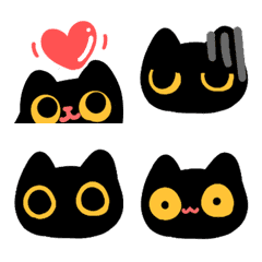 [LINE絵文字] Cute lucky black cat animated stickersの画像