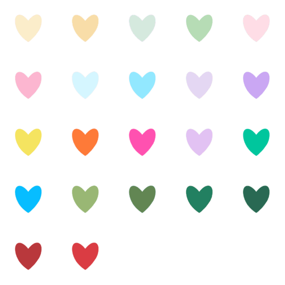 [LINE絵文字]heart color by mumulaの画像一覧