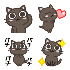 [LINE絵文字] 楽しく使おう！黒猫絵文字（ΦωΦ）の画像