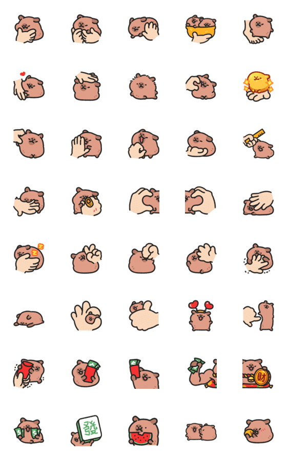 [LINE絵文字]Baby capybara animated emoji 5の画像一覧