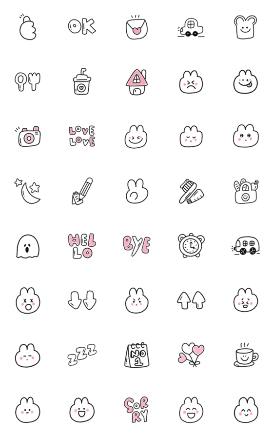 [LINE絵文字]Minimal Emoji ^_^の画像一覧