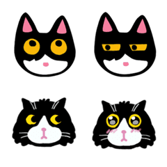 [LINE絵文字] Tuxedo cat HaruHanaの画像