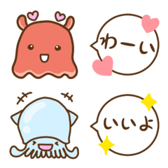 [LINE絵文字] めんだこ＆だんごいかの画像