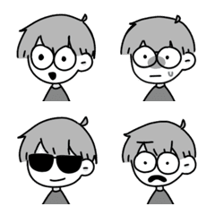 [LINE絵文字] Gray boy silly faceの画像