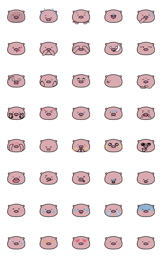 [LINE絵文字]Pig Pig expressionの画像一覧