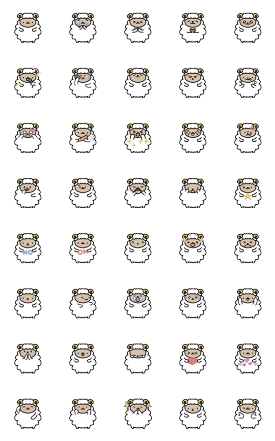 [LINE絵文字]Yun Yun Sheepの画像一覧