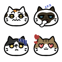 [LINE絵文字] かわいいねこの顔2の画像