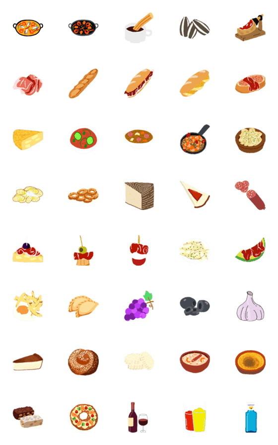 [LINE絵文字]スペインの食絵文字の画像一覧