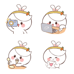 [LINE絵文字] Chibi Bunny (Emoji)の画像