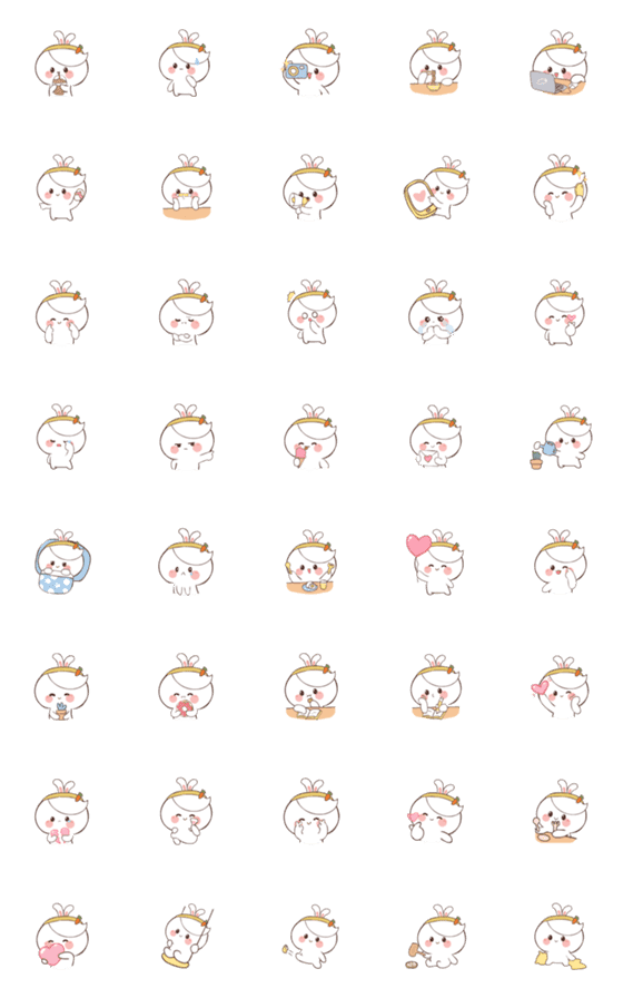 [LINE絵文字]Chibi Bunny (Emoji)の画像一覧