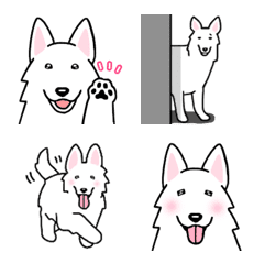 [LINE絵文字] 犬種別毎日ホワイトシェパード絵文字の画像