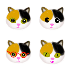 [LINE絵文字] 【絵文字】ほのぼの三毛猫ちゃんの画像