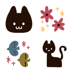 [LINE絵文字] 北欧風♡おしゃれな黒猫の絵文字の画像