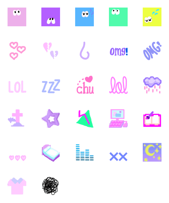 [LINE絵文字]neon poison colorの画像一覧