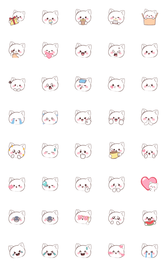 [LINE絵文字]Kucing Vanila (Emoji)の画像一覧