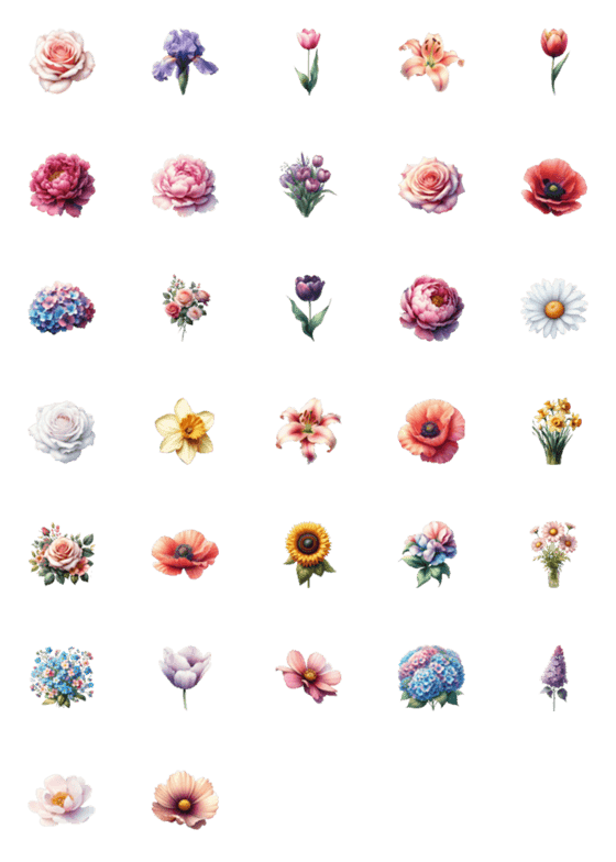 [LINE絵文字]flower and bouquetの画像一覧