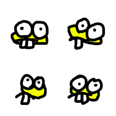 [LINE絵文字] Funny cartoon yellow head have two teethの画像