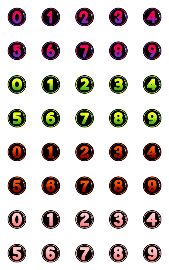 [LINE絵文字]Eye-catching colorful numbers2の画像一覧