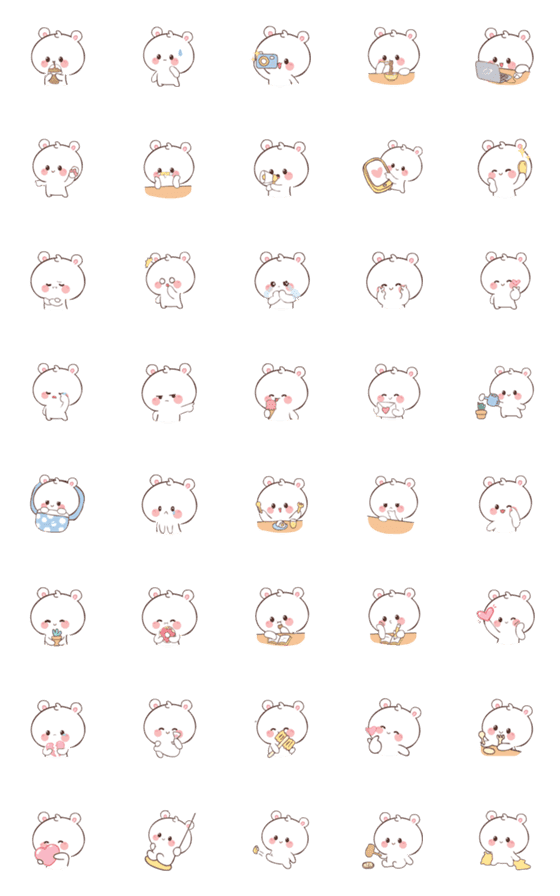 [LINE絵文字]Little Polarbear 2 (Emoji)の画像一覧