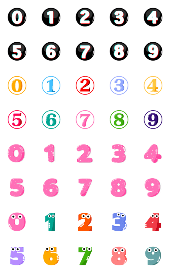 [LINE絵文字]Cute and useful numbersの画像一覧