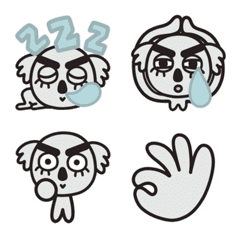 [LINE絵文字] QQkoala - Thick Eyebrows emojiの画像