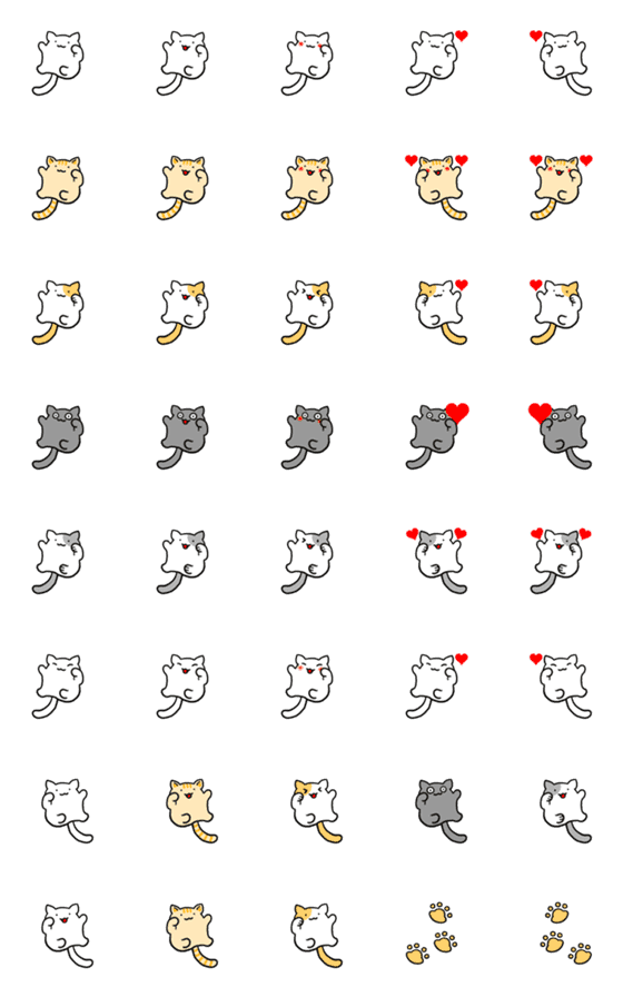 [LINE絵文字]動く！ご機嫌ごろごろ猫の画像一覧