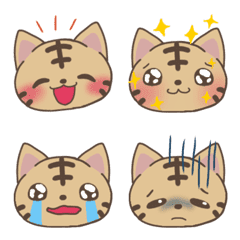 [LINE絵文字] Striped brown cat emojiの画像