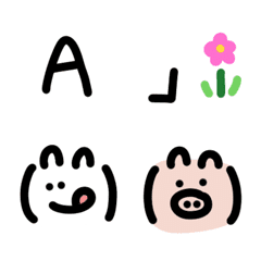 [LINE絵文字] 毎日 手書きアルファベット 黒 ローマ字の画像