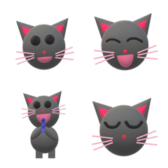 [LINE絵文字] 猫だるま 絵文字の画像